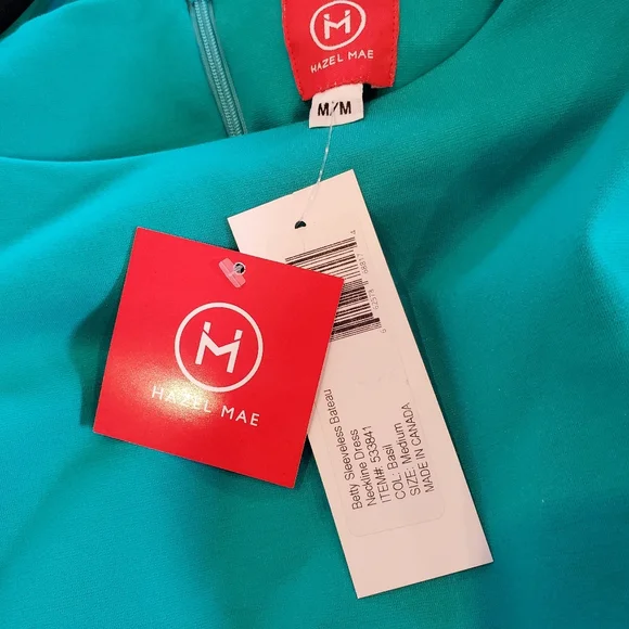 Elegant Teal Sleeveless Dress With Cape - Picture 3 of 6